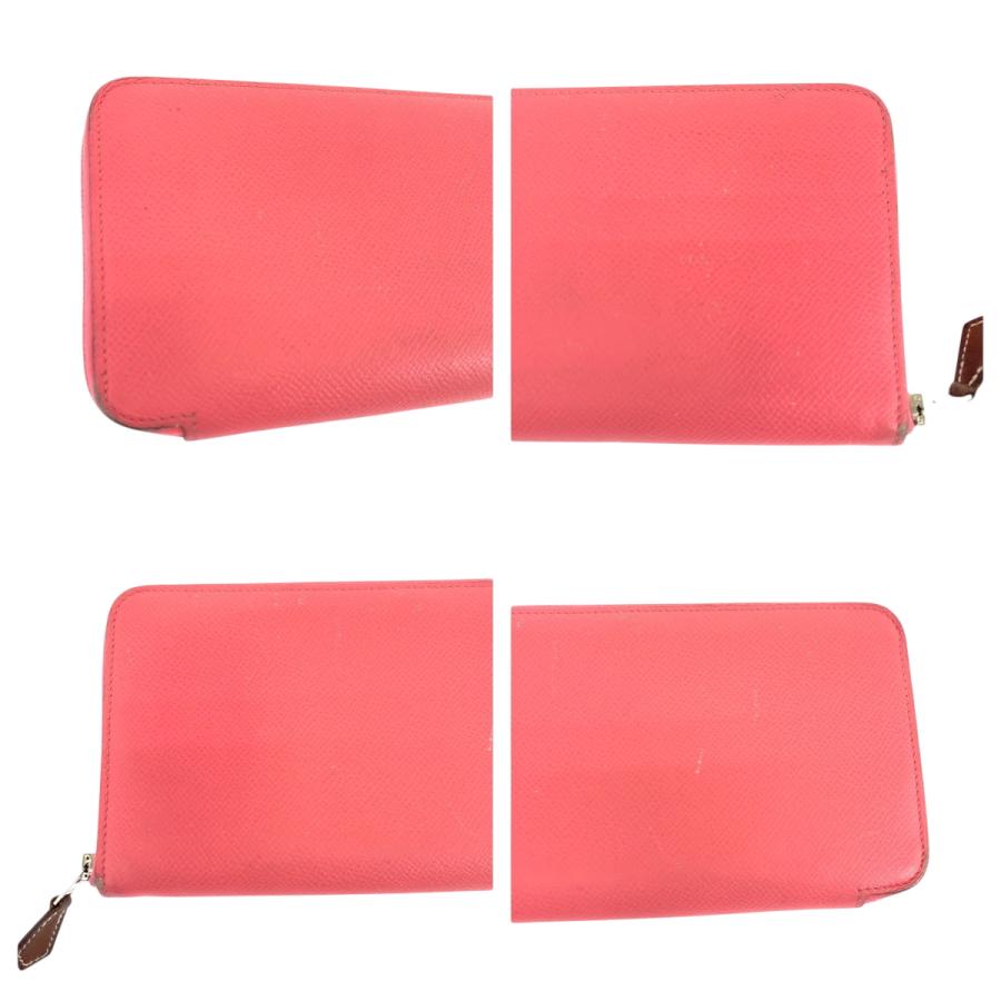 HERMES エルメス アザップロング シルクイン ピンク ブラウン シルバー金具 ヴォーエプソン 長財布 ラウンドファスナー X刻印 504188 | HERMES | 05