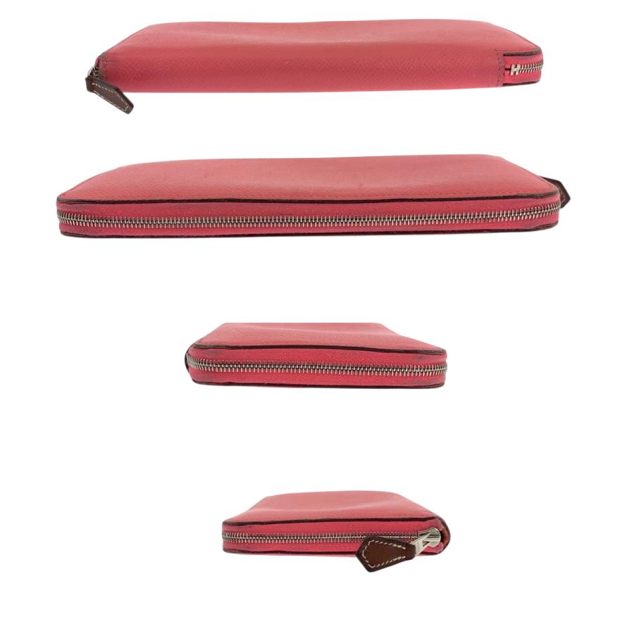 HERMES エルメス アザップロング シルクイン ピンク ブラウン シルバー金具 ヴォーエプソン 長財布 ラウンドファスナー X刻印 504188 | HERMES | 07