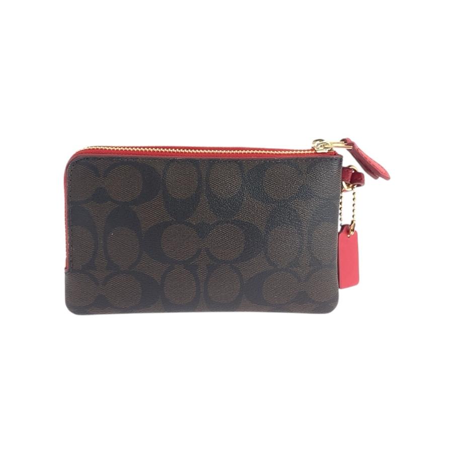 COACH（コーチ） 美品 シグネチャー ブラウン レッド ゴールド金具 PVC