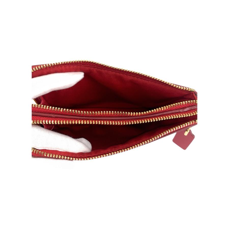 美品 COACH コーチ シグネチャー ブラウン レッド ゴールド金具 PVC/レザー F87591 ポーチ 小物入れ レディース 504222 | COACH | 08
