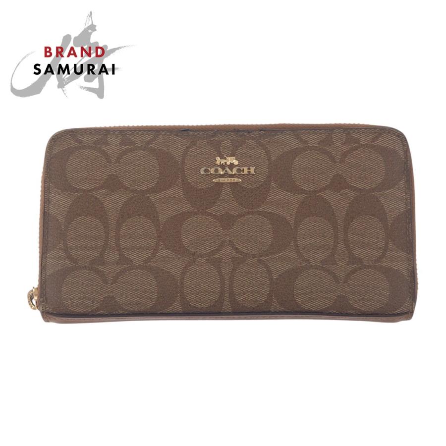 【未使用】　COACH コーチ シグネチャー 長財布 ロングウォレット 茶色 COACH（コーチ） シグネチャー ブラウン ゴールド金具 PVC 長財布
