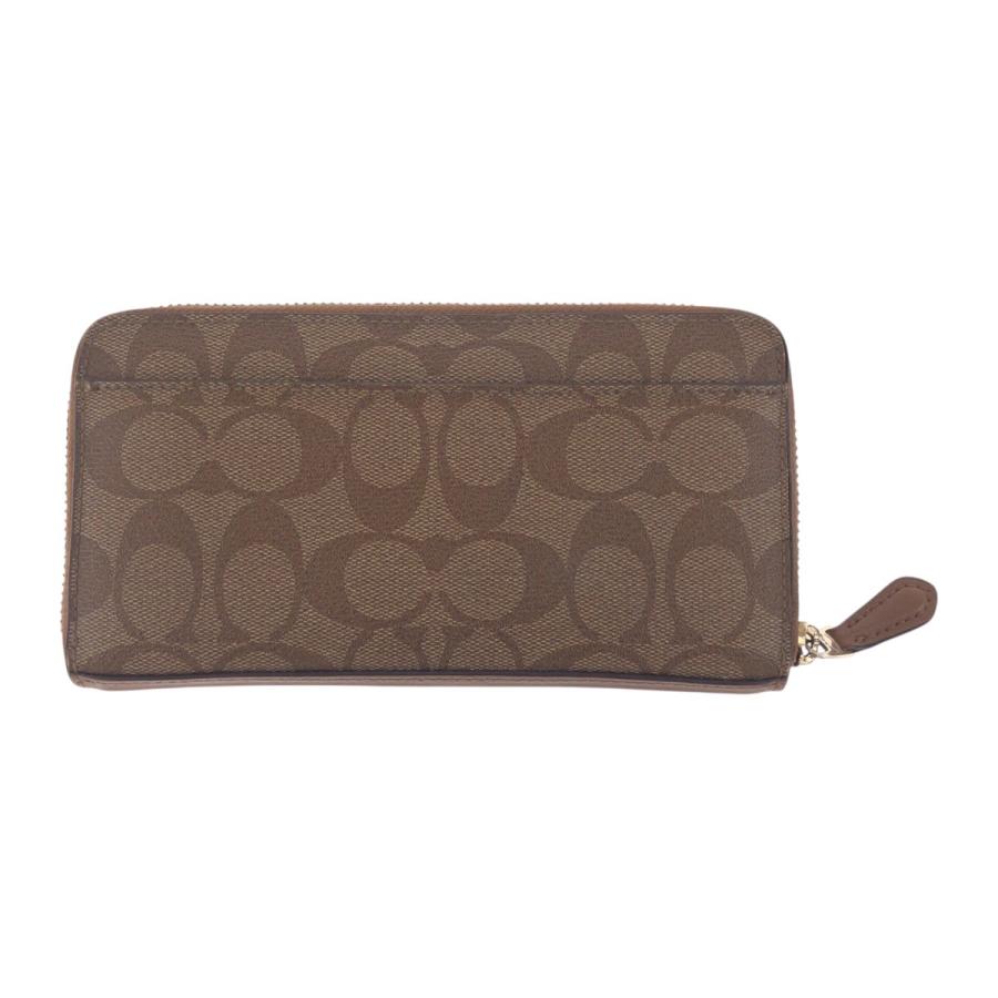 COACH（コーチ） シグネチャー ブラウン ゴールド金具 PVC 長財布