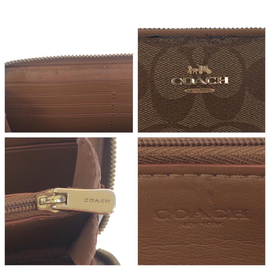 COACH（コーチ） シグネチャー ブラウン ゴールド金具 PVC 長財布