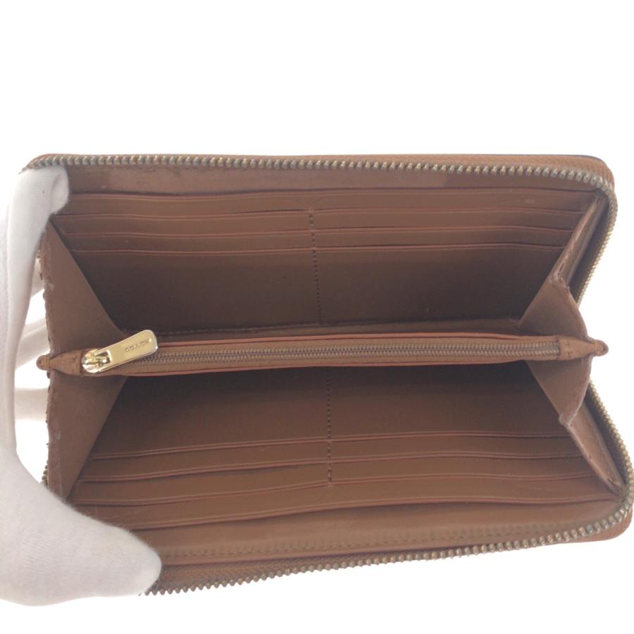 COACH（コーチ） シグネチャー ブラウン ゴールド金具 PVC 長財布