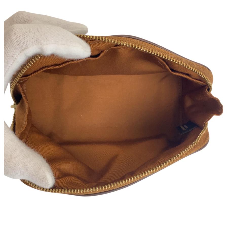 美品 COACH コーチ シグネチャー ベージュ キャメル ゴールド金具 PVC F53385 ポーチ 化粧ポーチ レディース 504229 | COACH | 06