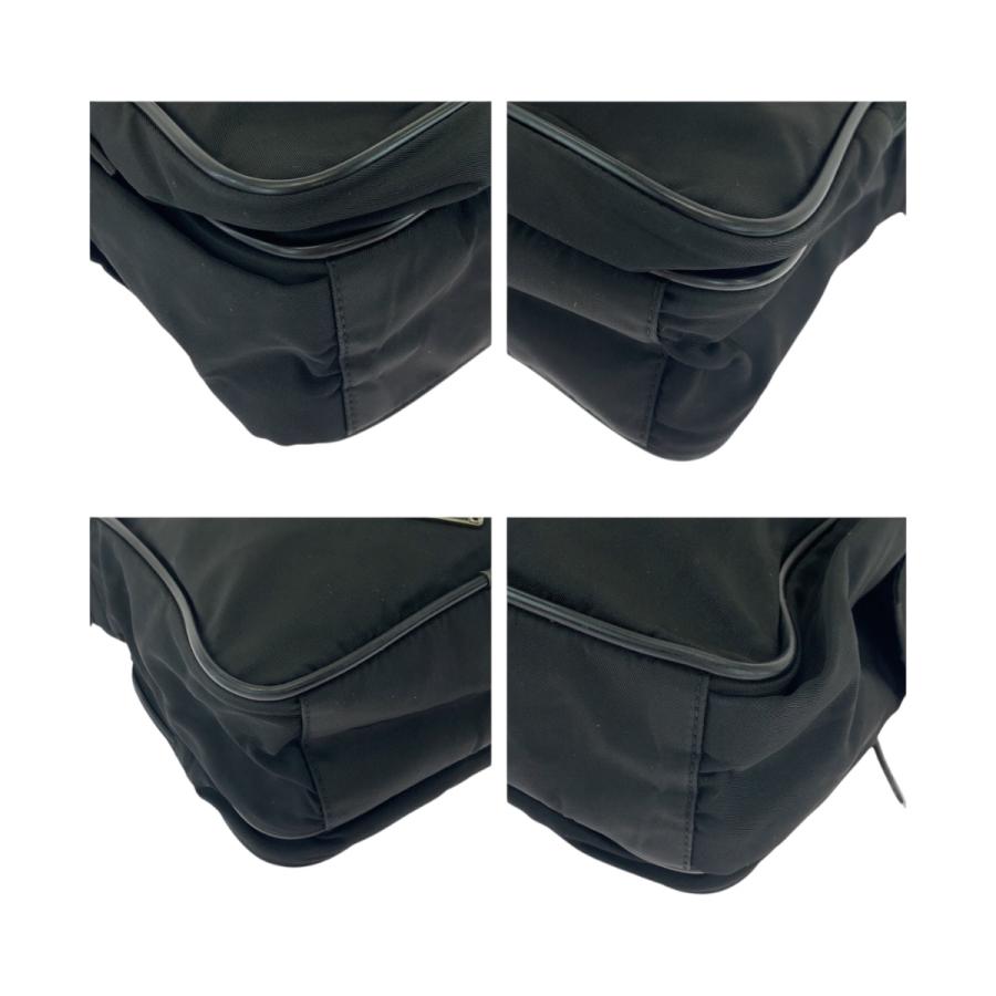 PRADA 美品 プラダ テスート 三角ロゴプレート ブラック 黒 シルバー