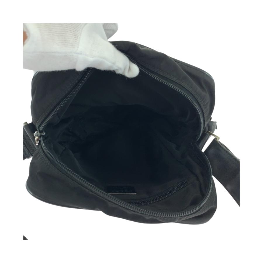 PRADA 美品 プラダ テスート 三角ロゴプレート ブラック 黒 シルバー