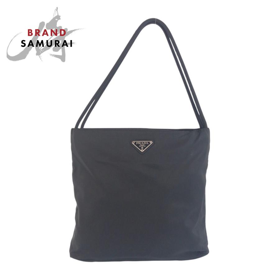 希少✨プラダ トートバッグ 三角ロゴプレート 南京錠 テスートナイロン ブラック PRADA 美品 プラダ テスート 三角ロゴプレート ブラック 黒