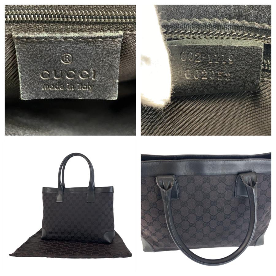 美品 GUCCI グッチ ブラック 黒 GGキャンバス/レザー 002 1119 トートバッグ ショルダーバッグ レディース 504278 | GUCCI | 03