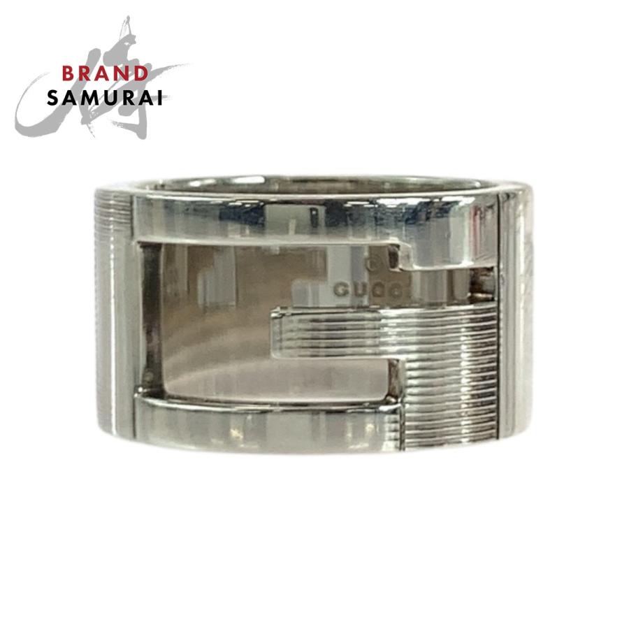 美品 GUCCI グッチ ブランデッドG サイズ17 シルバー シルバー925 リング 指輪 17号 メンズ 504394 | GUCCI