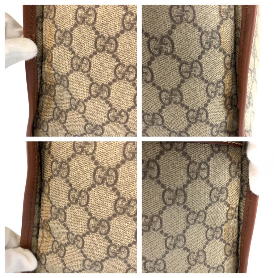 美品 GUCCI グッチ シェリーライン ベージュ ゴールド金具 GGスプリームキャンバス 211133 ボストンバッグ ハンドバッグ レディース 504399_4