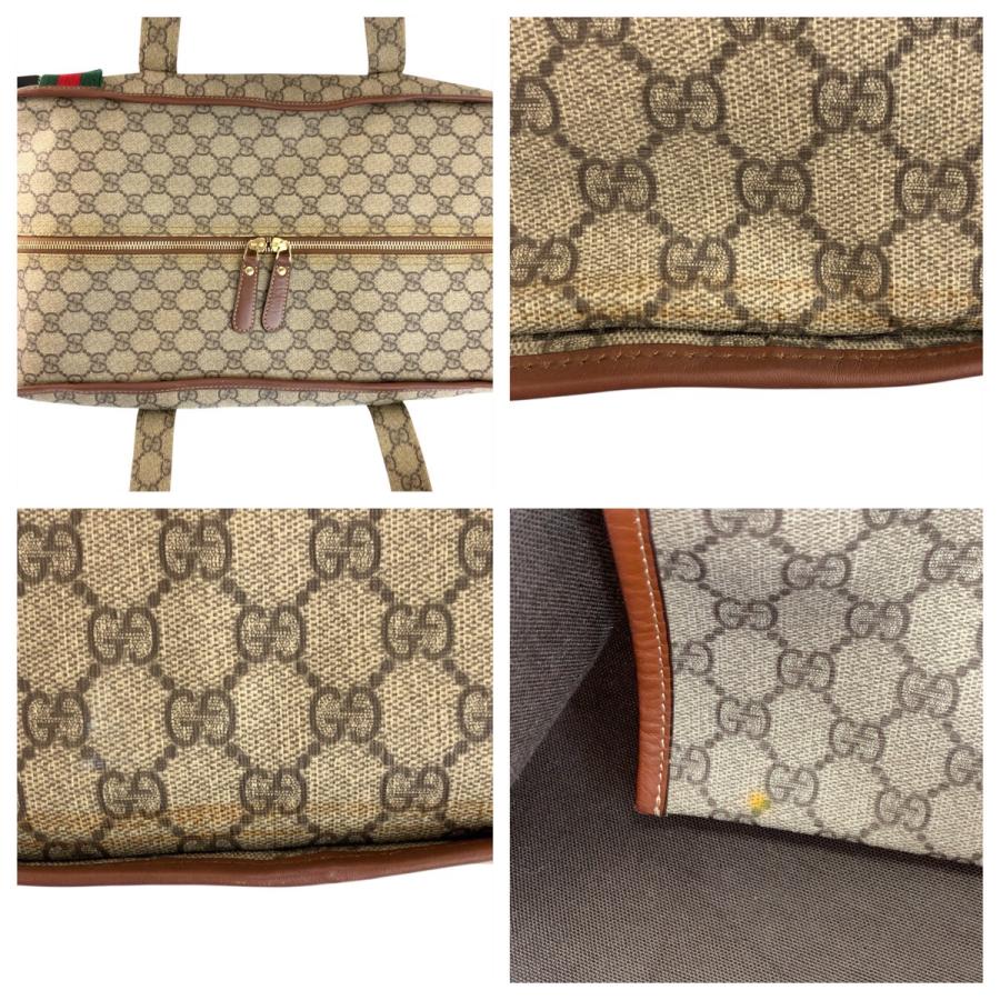 美品 GUCCI グッチ シェリーライン ベージュ ゴールド金具 GGスプリームキャンバス 211133 ボストンバッグ ハンドバッグ レディース 504399_5