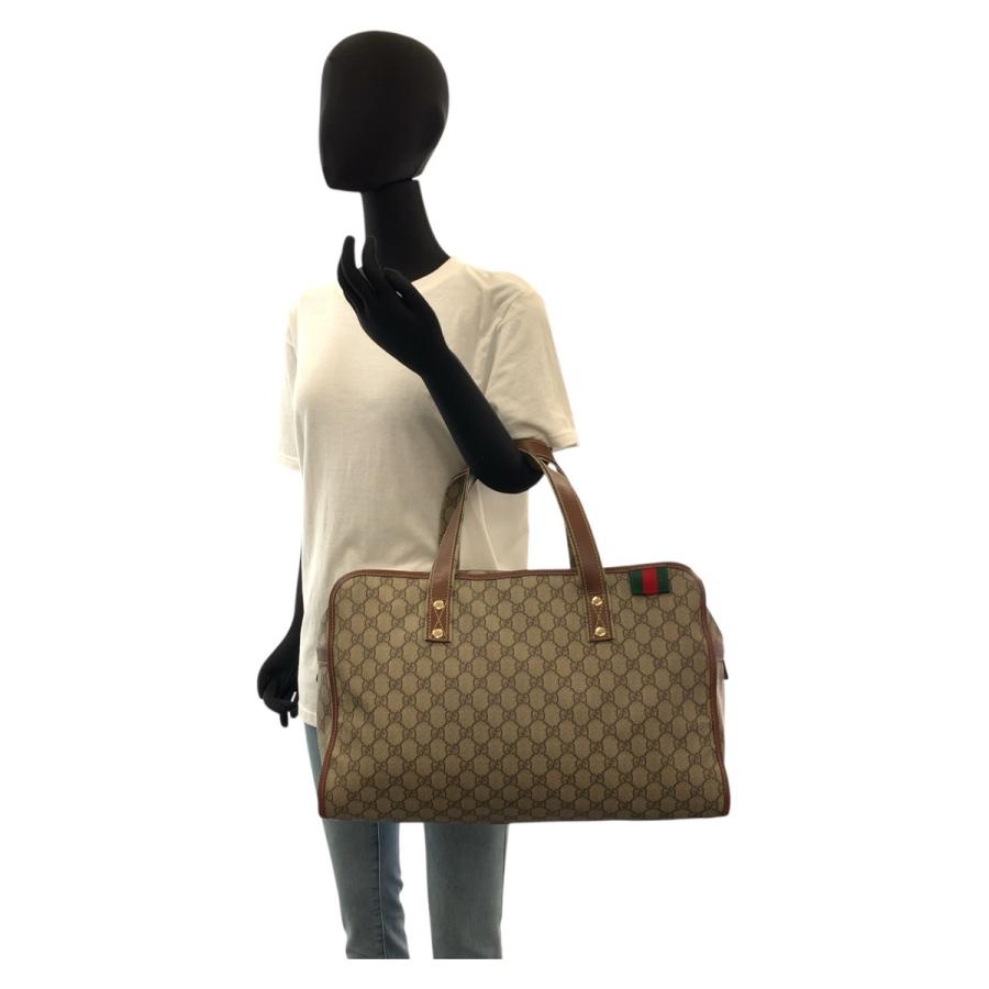 美品 GUCCI グッチ シェリーライン ベージュ ゴールド金具 GGスプリームキャンバス 211133 ボストンバッグ ハンドバッグ レディース 504399_6