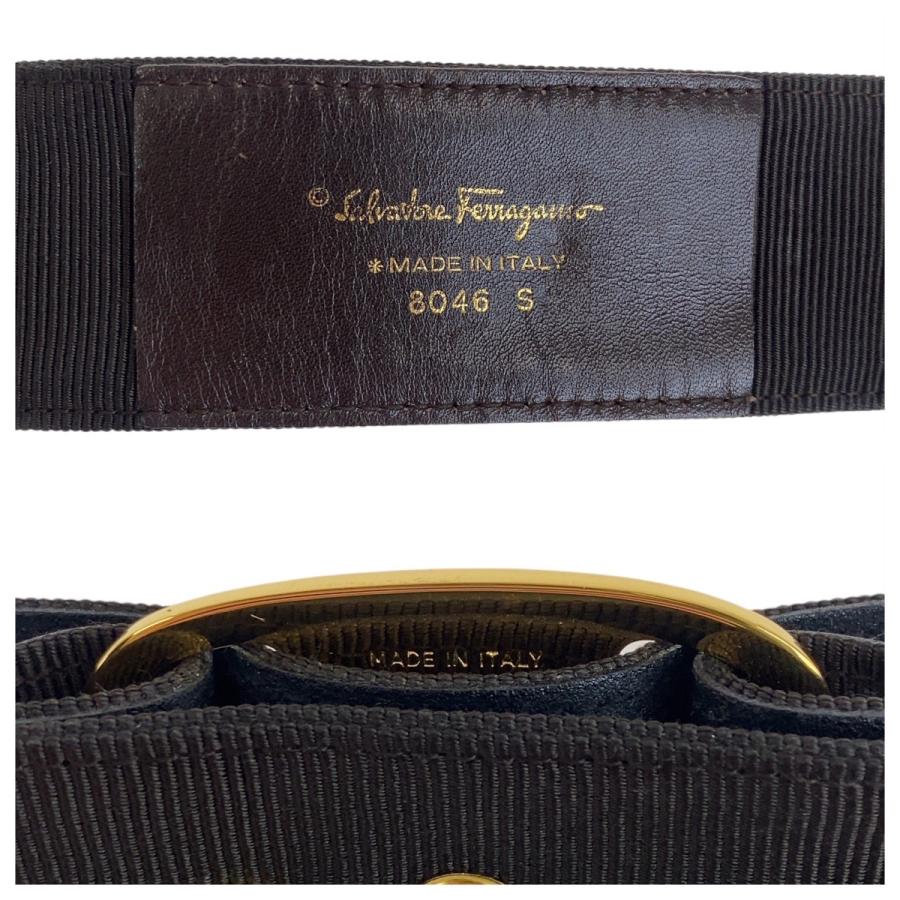 美品 Salvatore Ferragamo サルヴァトーレフェラガモ ヴァラリボン 68cm/Sサイズ ダークブラウン ゴールド金具 キャンバス 8046 ベルト レディース 504424 【中古】 楽天市場】サルヴァトーレフェラガモ ヴァラリボン ベルト ゴールド