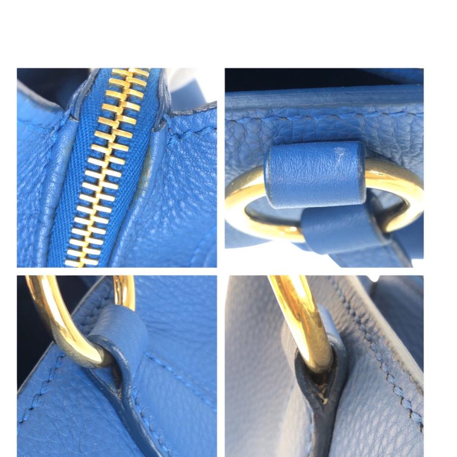 美品 MIUMIU ミュウミュウ ヴィッテロカリブ ブルー ゴールド金具 レザー トートバッグ ショルダーバッグ 2WAY レディース 504441 | miu miu | 03