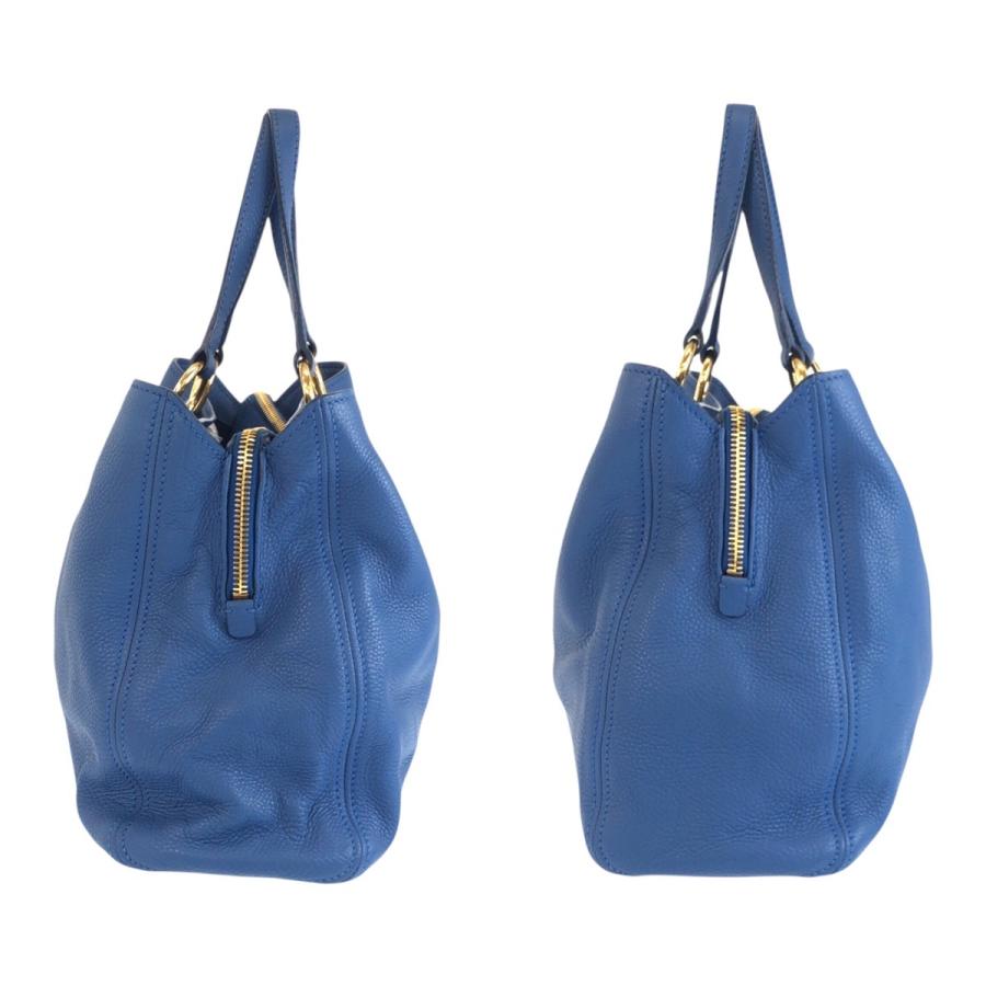 美品 MIUMIU ミュウミュウ ヴィッテロカリブ ブルー ゴールド金具 レザー トートバッグ ショルダーバッグ 2WAY レディース 504441 | miu miu | 06