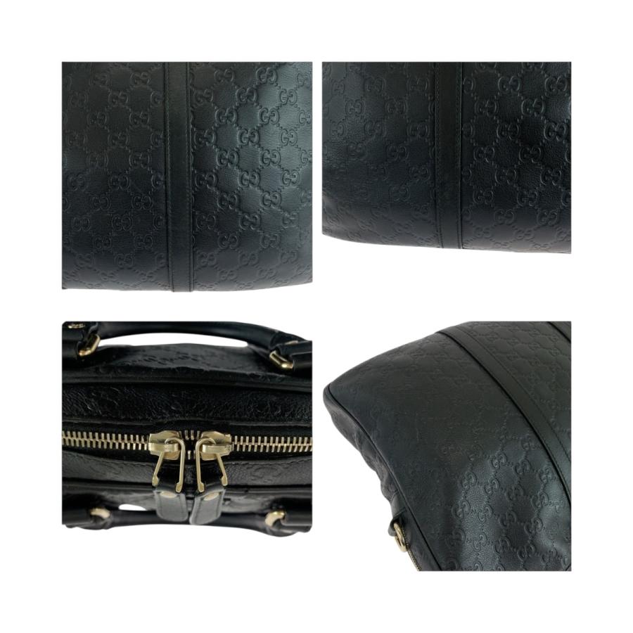 GUCCI（グッチ）ビジネスバッグ ブラック レザー GUCCI（グッチ） 美品 グッチシマ ブラック 黒 シルバー金具 レザー