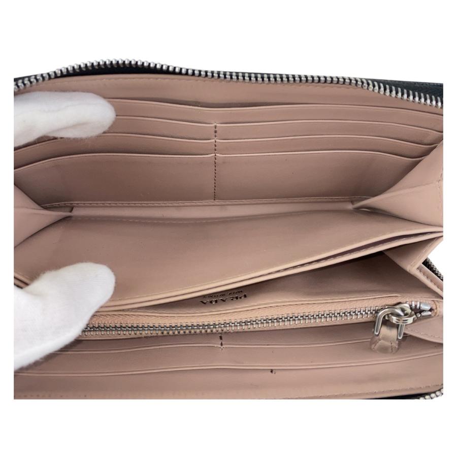 PRADA 美品 プラダ サフィアーノ ロゴ ブラック 黒 シルバー金具  