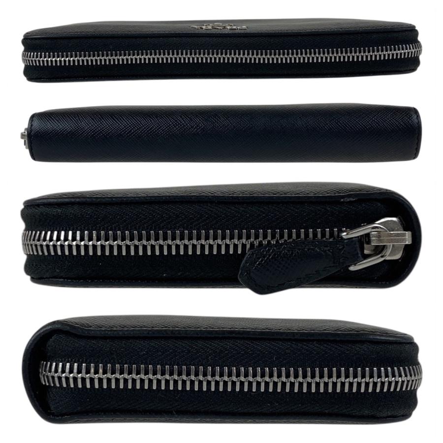 PRADA 美品 プラダ サフィアーノ ロゴ ブラック 黒 シルバー金具  