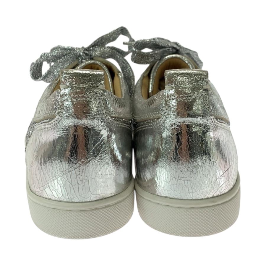 美品 Christian Louboutin クリスチャンルブタン ルイスジュニア スワロフスキー サイズ38 シルバー 3180154 スニーカー 504488