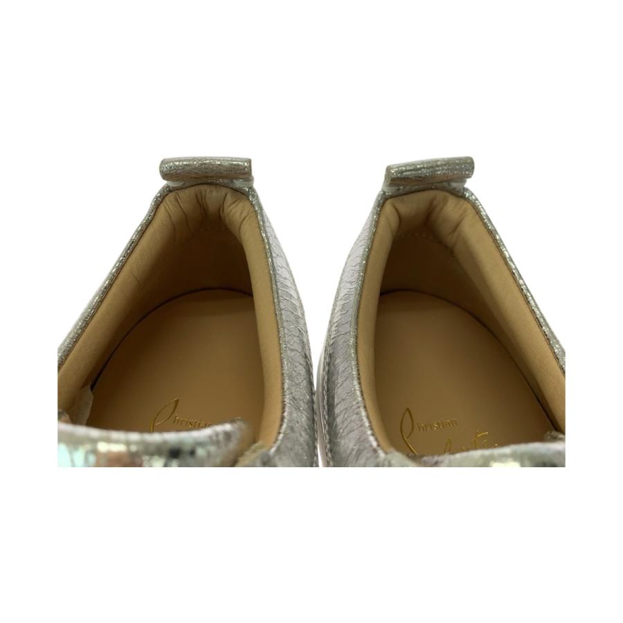 美品 Christian Louboutin クリスチャンルブタン ルイスジュニア スワロフスキー サイズ38 シルバー 3180154 スニーカー 504488