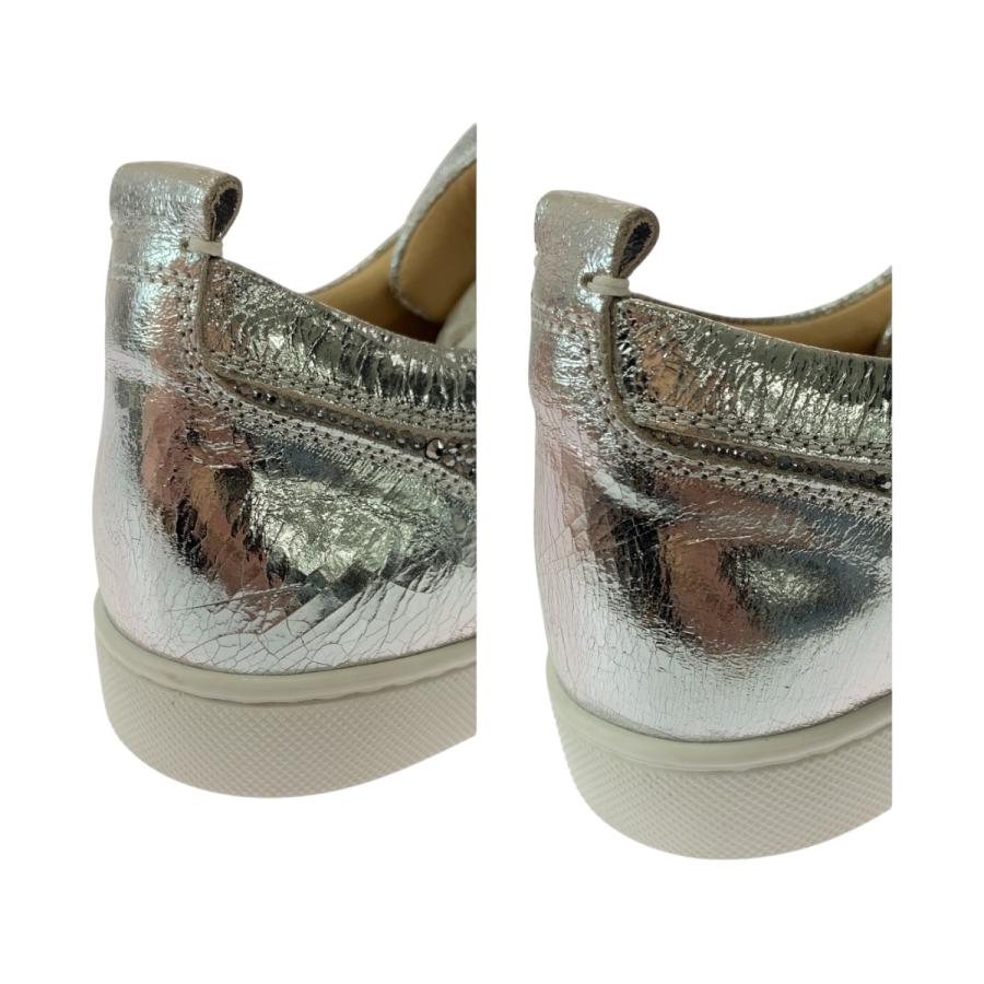 美品 Christian Louboutin クリスチャンルブタン ルイスジュニア スワロフスキー サイズ38 シルバー 3180154 スニーカー 504488
