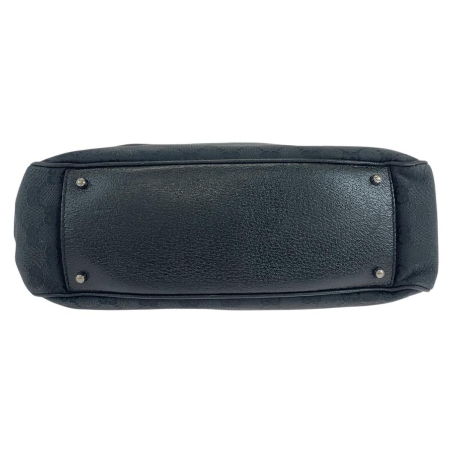 GUCCI GG キャンバス トートバッグ シルバー金具 ブラック GUCCI（グッチ） ブラック 黒 シルバー金具 GGキャンバス/レザー