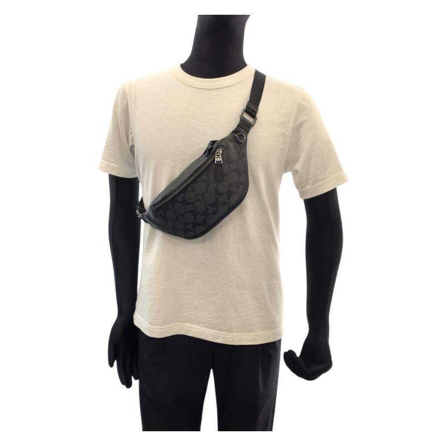 美品】COACH コーチ ボディバッグ PVC ショルダーバッグ メンズ 黒