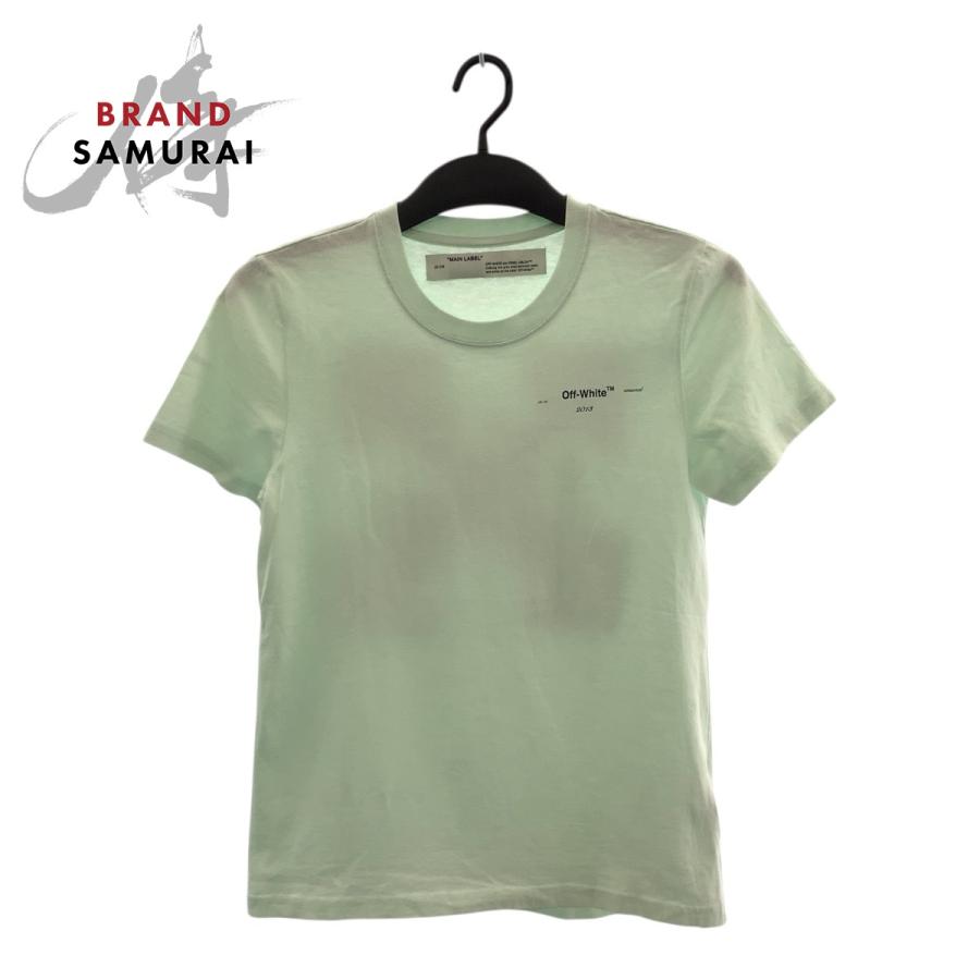 Off-White - OFF-WHITE オフホワイト サイズXS グリーン ブラック コットン 半袖Tシャツ クルーネック レディース 504592 【中古】 OFF-WHITE オフホワイト サイズXS グリーン ブラック コットン 半袖T