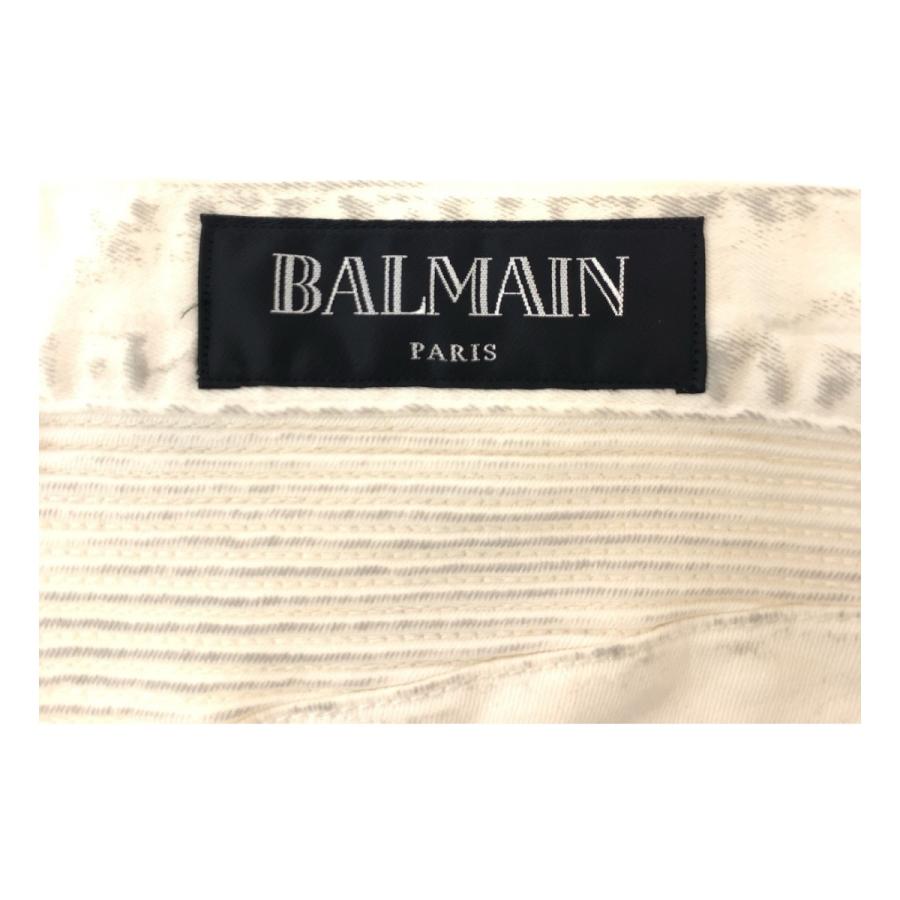BALMAIN（バルマン） 美品 サイズ33 ホワイト シルバー金具 コットン