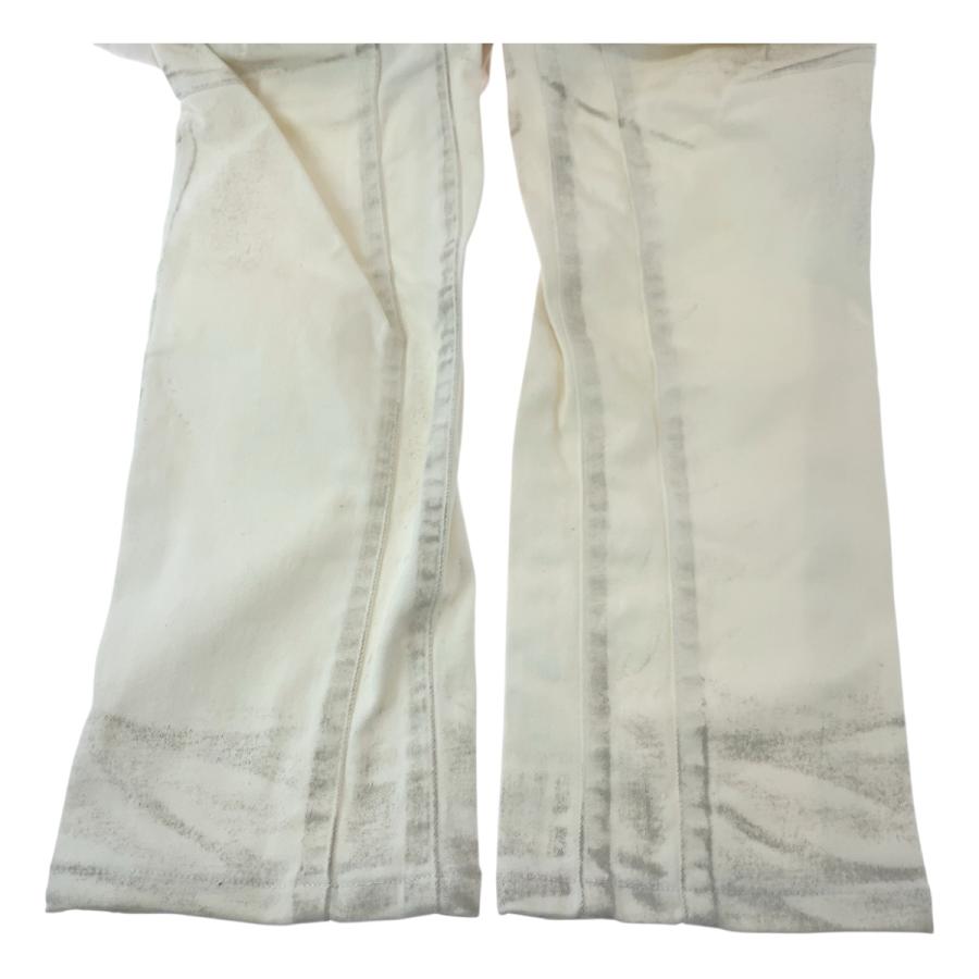 BALMAIN バイカーデニムパンツ　32 ホワイト BALMAIN（バルマン） 美品 サイズ33 ホワイト シルバー金具 コットン