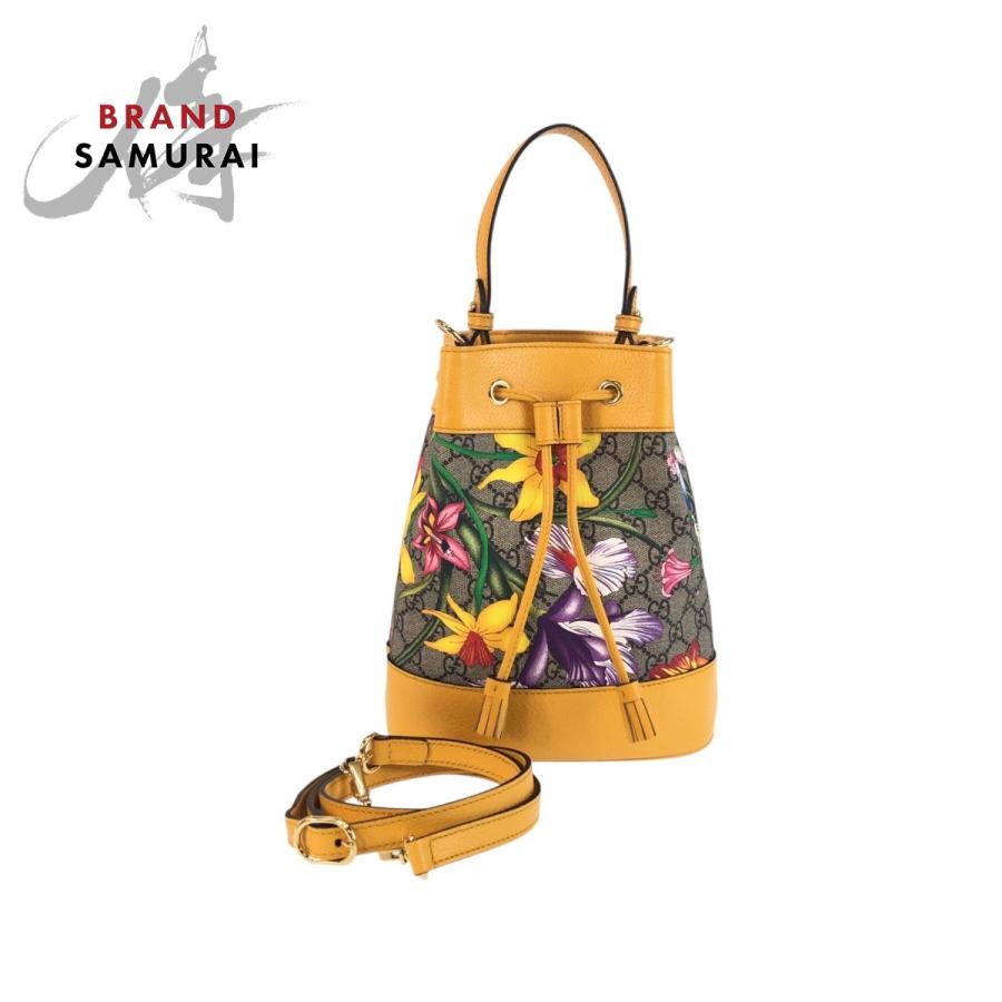 GUCCI 超美品 グッチ GGフローラ スモール バケット ベージュ 