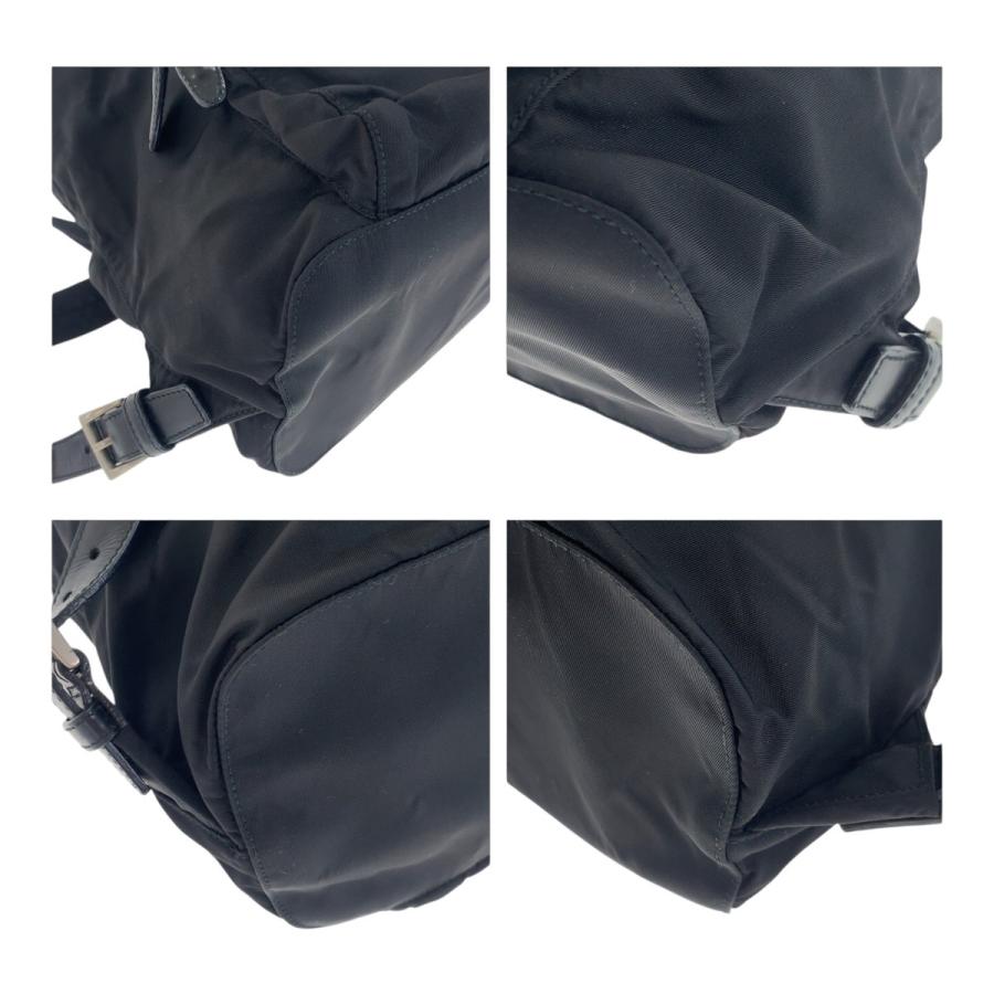 PRADA プラダ テスート 三角ロゴプレート ブラック 黒 シルバー