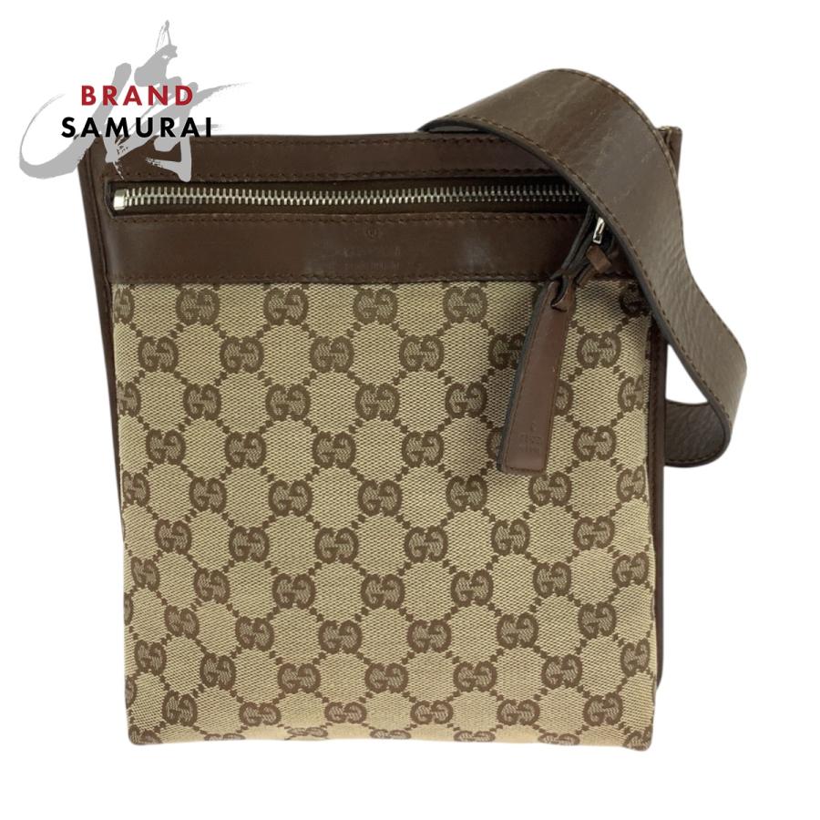 GUCCI 美品 グッチ ベージュ ブラウン シルバー金具 GGキャンバス