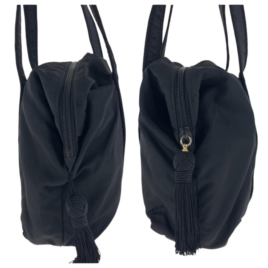 PRADA プラダ テスート ロゴ ブラック 黒 シルバー金具 ナイロン  