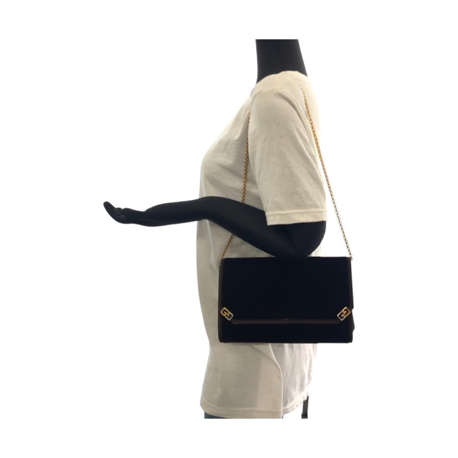 美品 GUCCI グッチ ヴィンテージ オールドグッチ ダブルG ブラウン ゴールド金具 ベロア ショルダーバッグ ポシェット レディース 504654 【中古】 GUCCI（グッチ） 美品 ヴィンテージ オールドグッチ ダブルG ブラウン