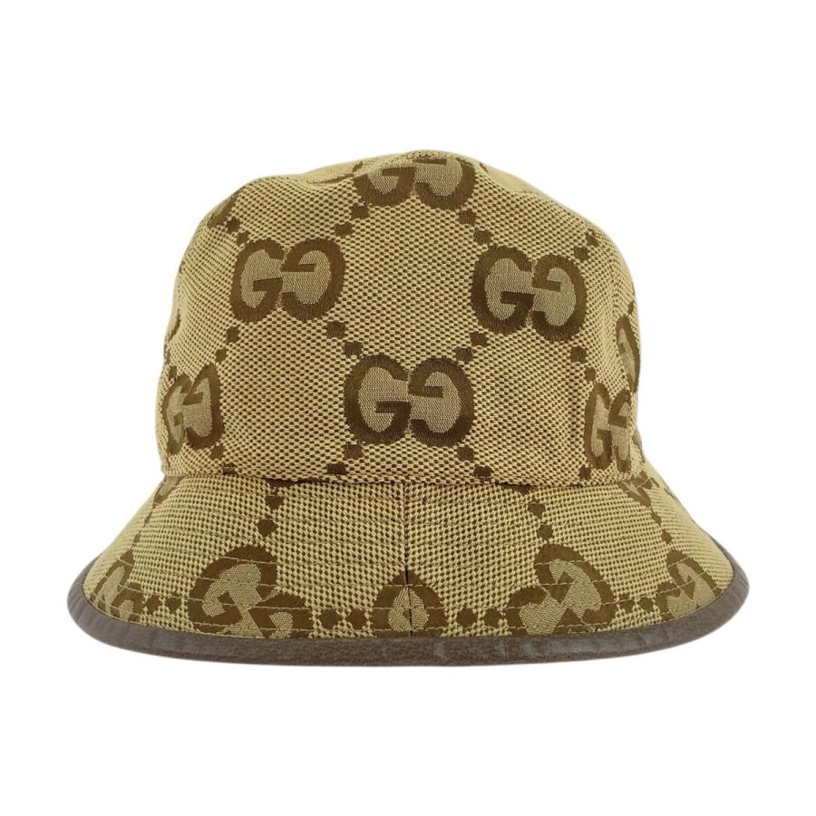 GUCCI グッチ ジャンボGG 58cm/サイズL ベージュ ブラウン キャンバス 681256 バケットハット 男女兼用 レディース 504659 | GUCCI | 01
