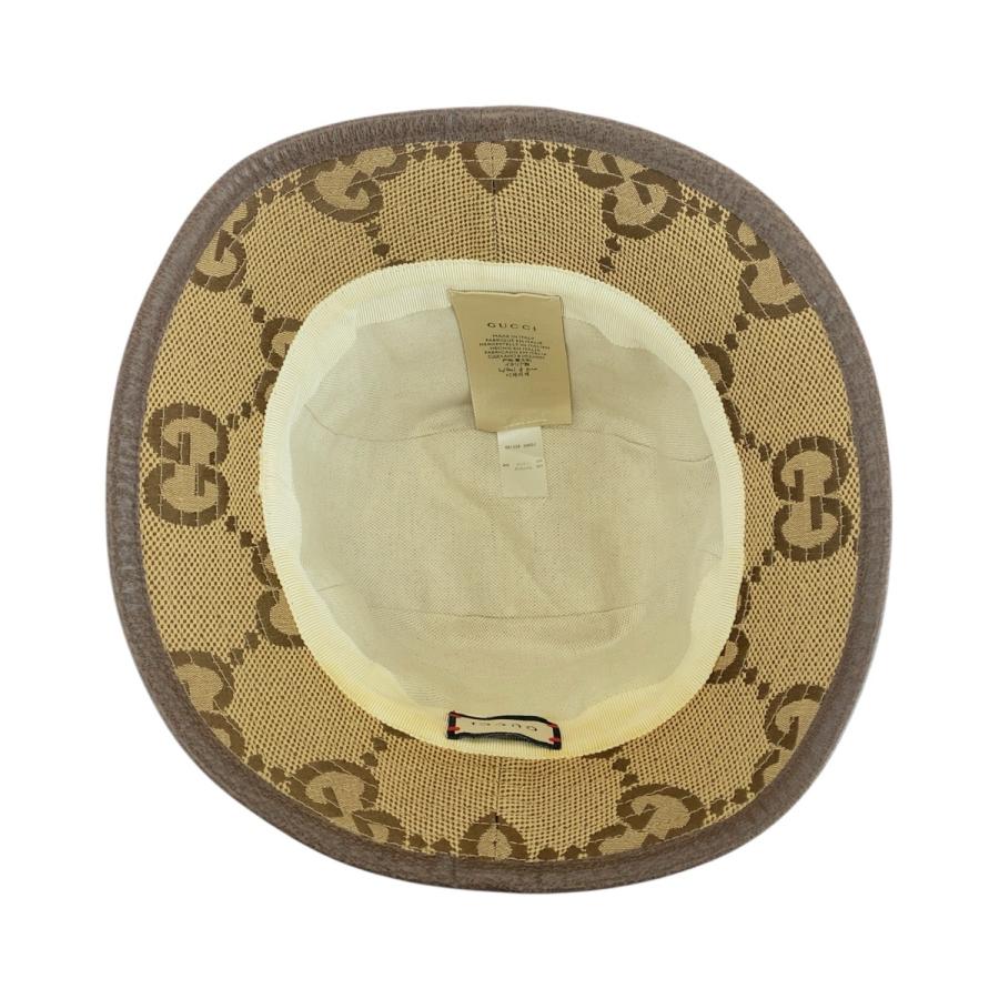 GUCCI グッチ ジャンボGG 58cm/サイズL ベージュ ブラウン キャンバス 681256 バケットハット 男女兼用 レディース 504659 | GUCCI | 05