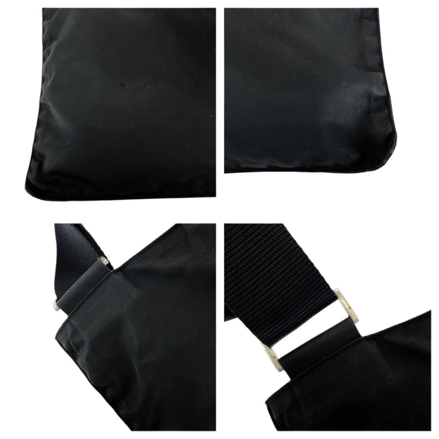 PRADA（プラダ） テスート 三角ロゴプレート ブラック 黒 シルバー金具