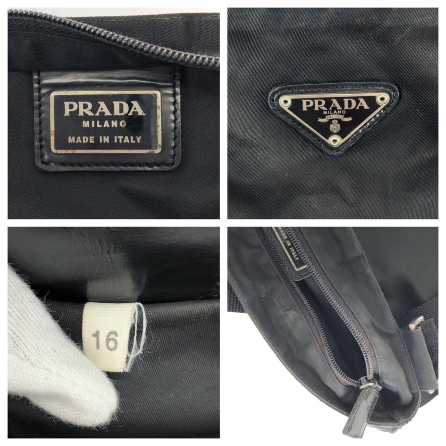 PRADA（プラダ） テスート 三角ロゴプレート ブラック 黒 シルバー金具
