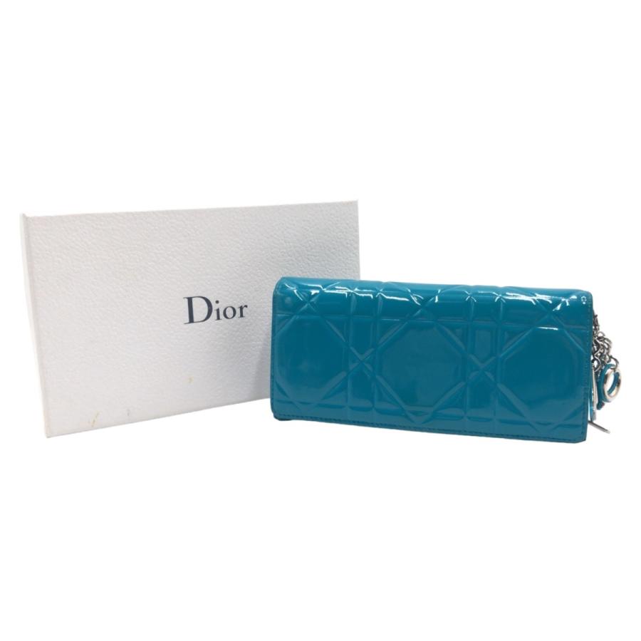 Dior ディオール カナージュ ロゴチャーム ブルー シルバー金具
