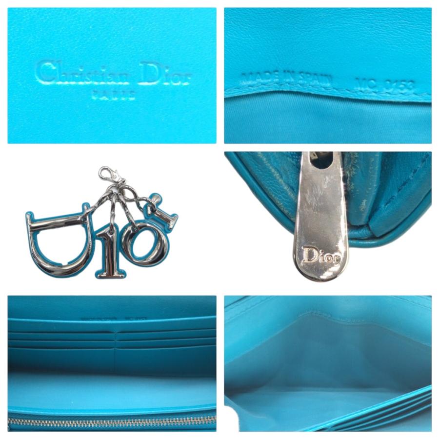 Dior ディオール カナージュ ロゴチャーム ブルー シルバー金具