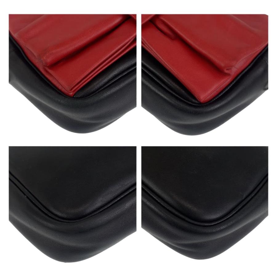 PRADA（プラダ） 美品 リボンモチーフ ブラック レッド ゴールド金具