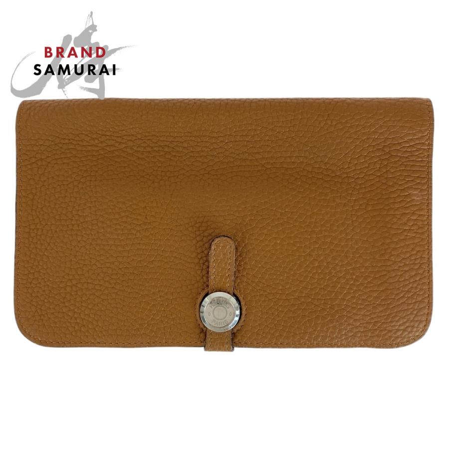 エルメス ドゴンGM トゴ ロングウォレット ブラウン シルバー金具　レザー HERMES（エルメス） 【超美品】エルメス ドゴン GM デュオ トゴ