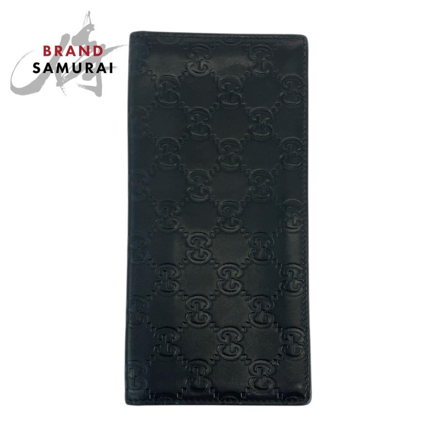 GUCCI ブラックレザー 長財布　グッチシマ グッチシマ グッチ財布 GUCCI ラウンドファスナー長財布 メンズ
