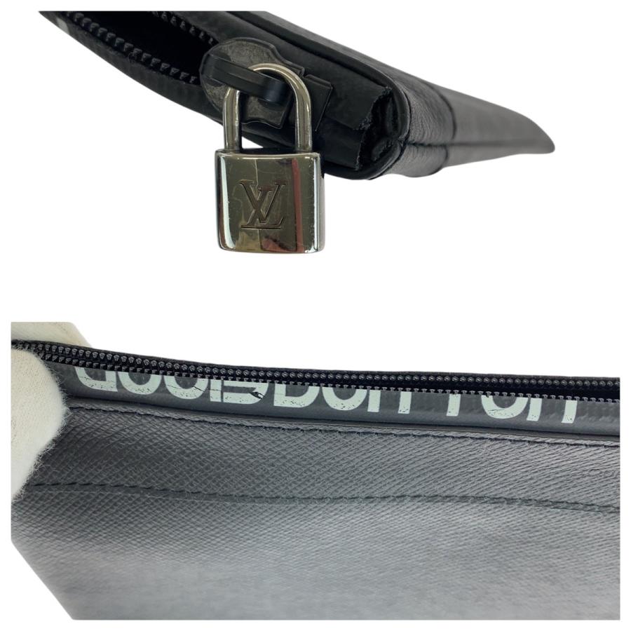 美品 LOUIS VUITTON ルイヴィトン タイガ ポシェットアポロ ブラック 黒 シルバー金具 レザー M30086 クラッチバッグ メンズ 504722_6