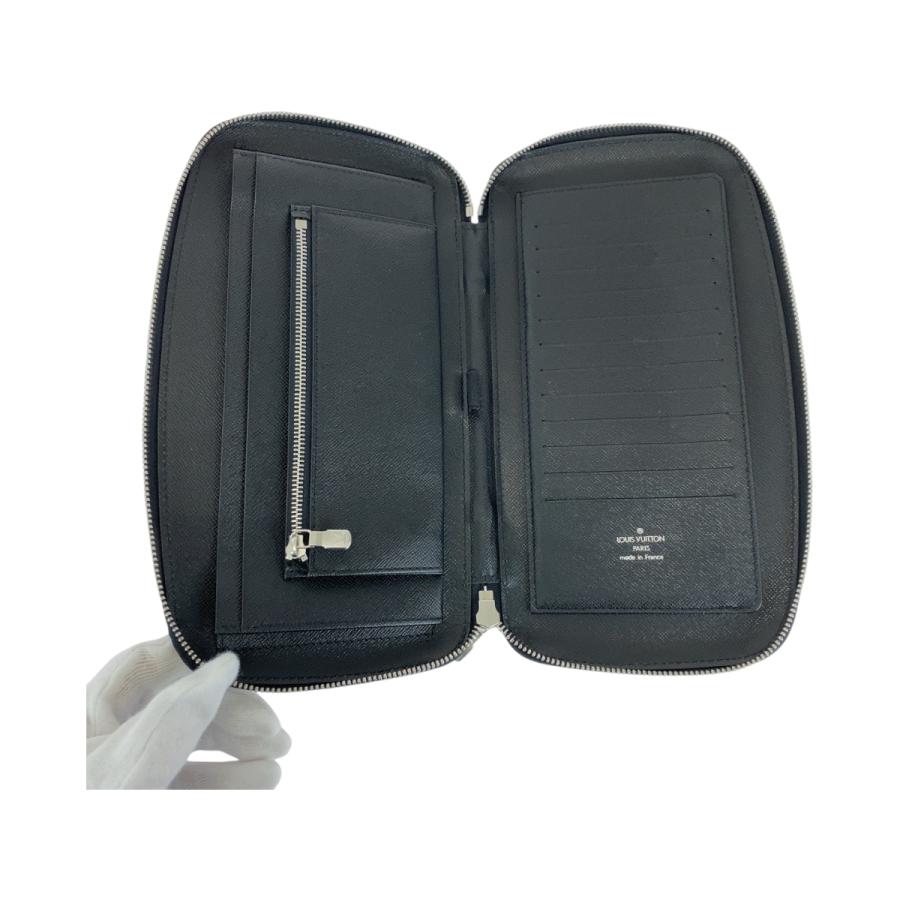 美品 LOUIS VUITTON ルイヴィトン タイガ オーガナイザー アトール ブラック 黒 シルバー金具 タイガ M30652 長財布 ロングウォレット メンズ 504764 【中古】 LOUIS VUITTON（ルイ・ヴィトン） 美品 タイガ オーガナイザー