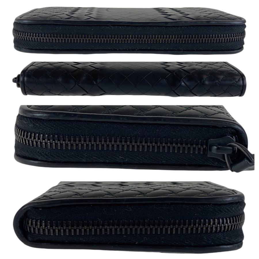 ［極美品］BOTTEGA VENETA イントレチャート 長財布 ブラック 美品 BOTTEGAVENETA ボッテガヴェネタ イントレチャート ブラック 黒