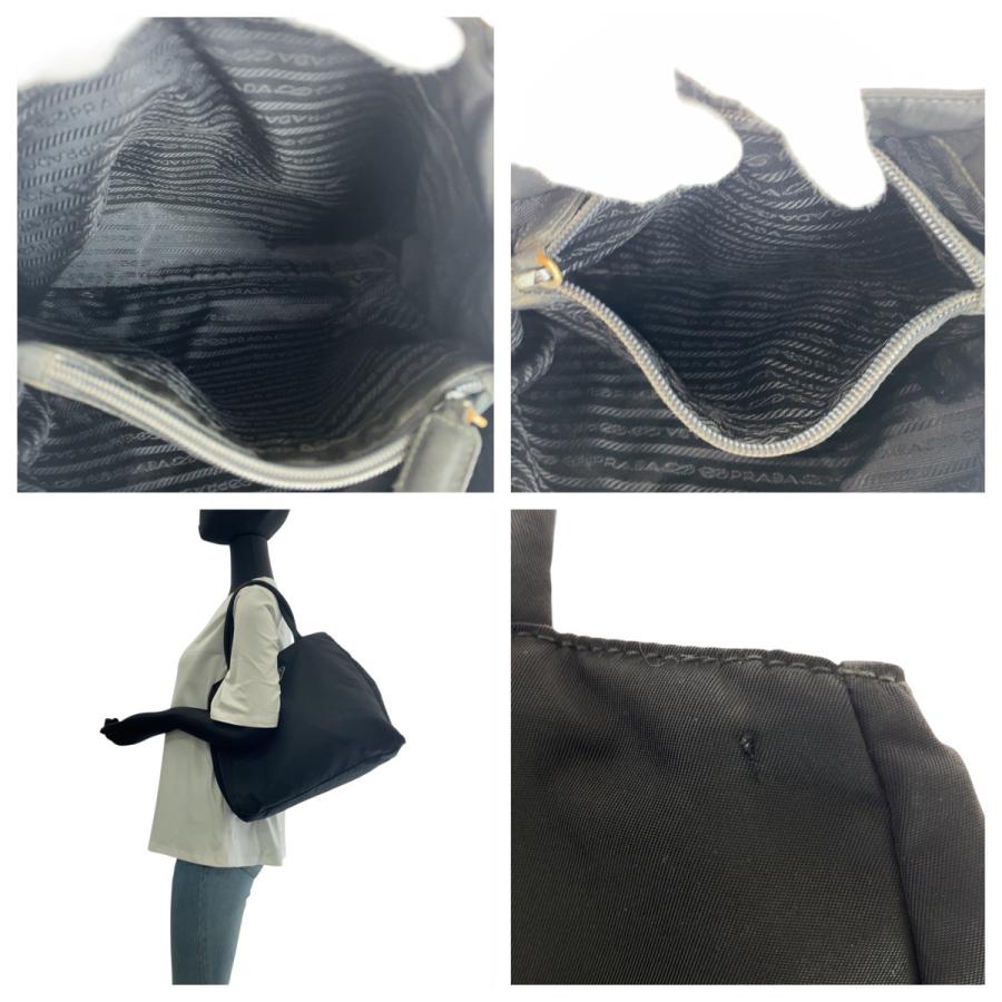 PRADA（プラダ） テスート 三角ロゴプレート ブラック 黒 シルバー金具