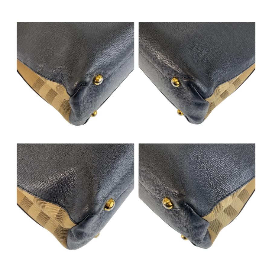 BURBERRY（バーバリー） ブラッ 黒 マルチカラー ゴールド金具 レザー